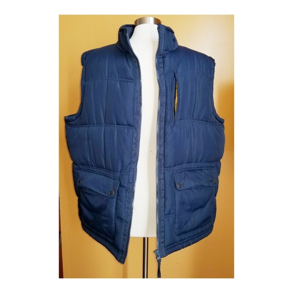 F&F Puffer Quilted Outdoor Vest Navy Blue XL - Picture 2 of 4